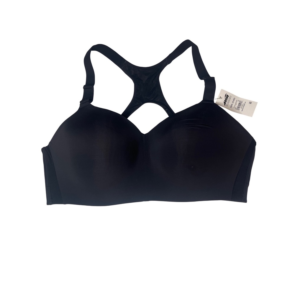 Avia Womens Black High Impact Racerback Sports Bra Hook & Eye  XXXL D-DD NWT